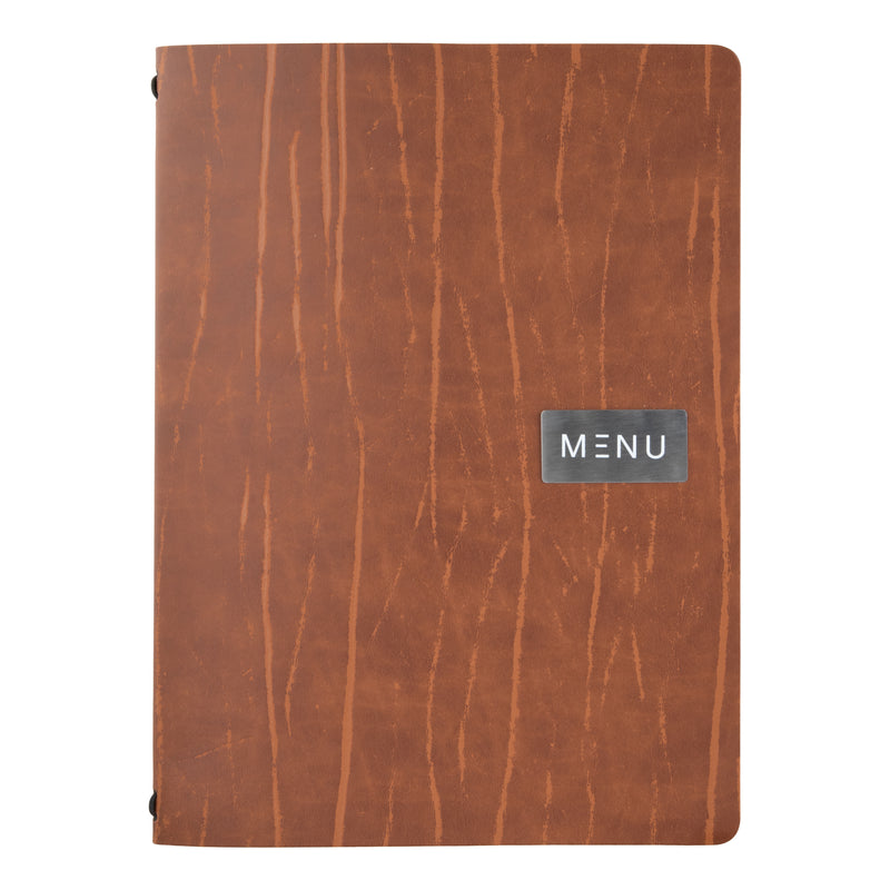 Load image into Gallery viewer, Securit Menu Holders - Leather - Ruga Brown 33,2x24,6x0,5cm - Pack of 10
