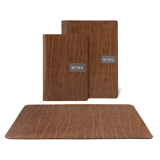 Securit Menu Holders - Leather - Ruga Brown 45x33,1x0,3cm - Pack of 10