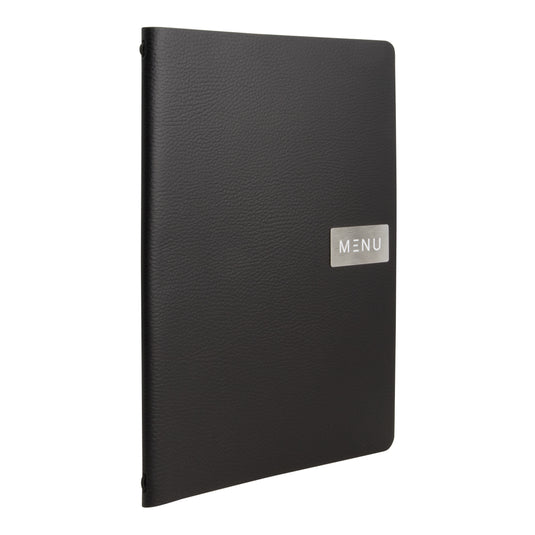 Securit Menu Holders - Leather - Black 33,2x24,6x0,5cm - Pack of 10