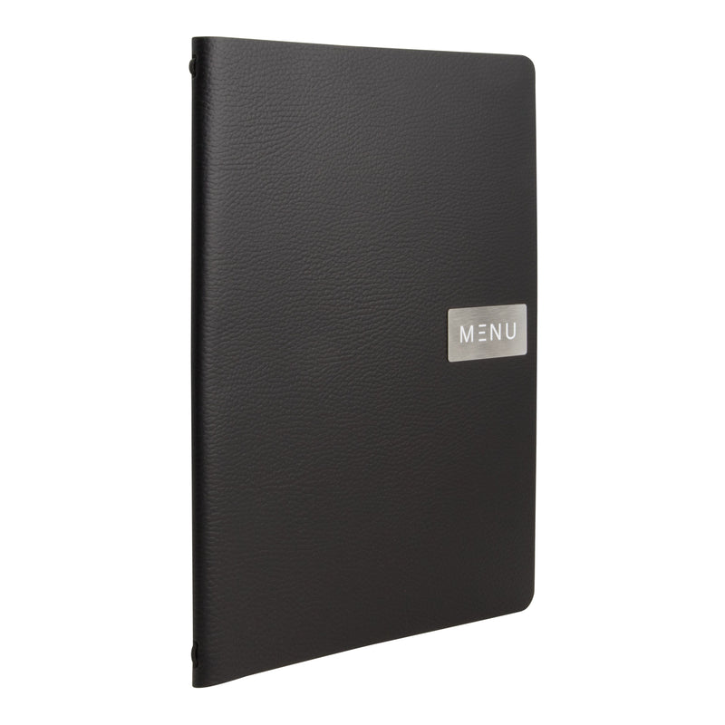 Load image into Gallery viewer, Securit Menu Set - Leather Raw A4 Black - 10 Menu Holders + 20 Extra Pouches
