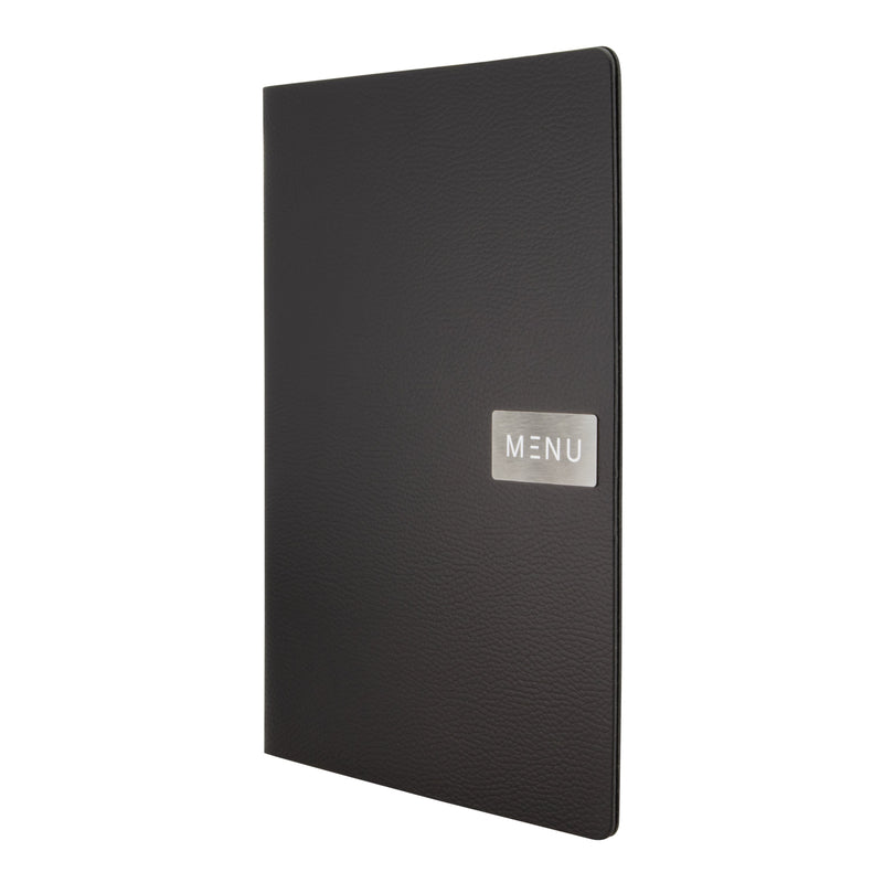 Load image into Gallery viewer, Securit Front-of-House Set - Leather Raw A4 Black - 10 Menu Holders + 10 Beechwood Bill Presenters
