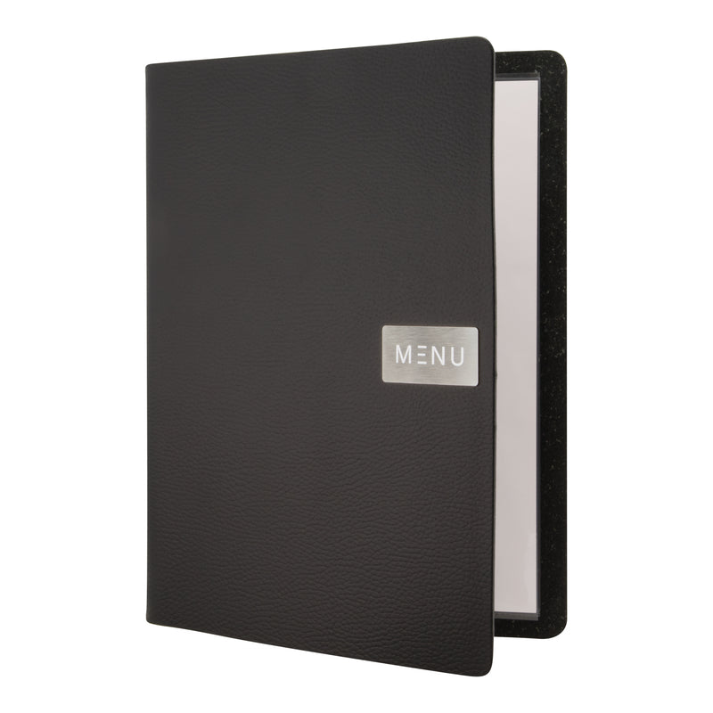 Load image into Gallery viewer, Securit Menu Holders - Leather - Black 33,2x24,6x0,5cm - Pack of 10
