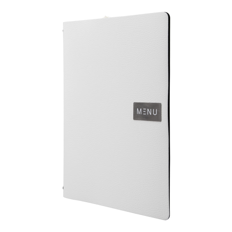 Load image into Gallery viewer, Securit Menu Holders - Leather - White 33,2x24,6x0,5cm - Pack of 10
