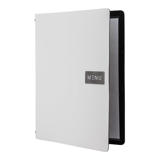 Securit Menu Holders - Leather - White 33,2x24,6x0,5cm - Pack of 10