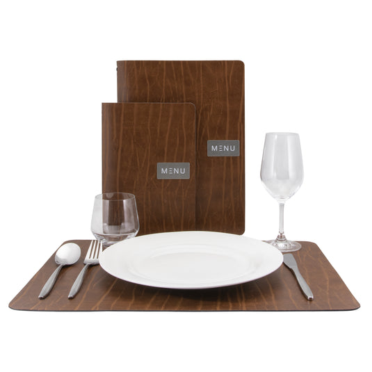 Securit Menu Holders - Leather - Ruga Brown 45x33,1x0,3cm - Pack of 10