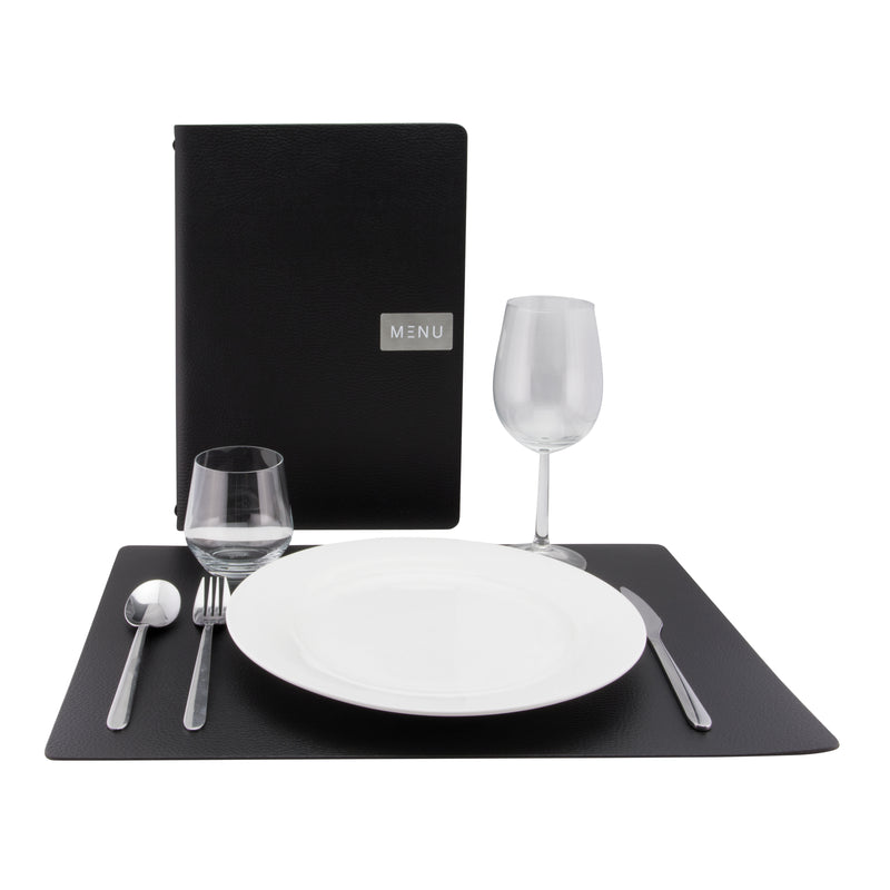 Load image into Gallery viewer, Securit Menu Holders - Leather - Black 45x33,1x0,3cm - Pack of 10
