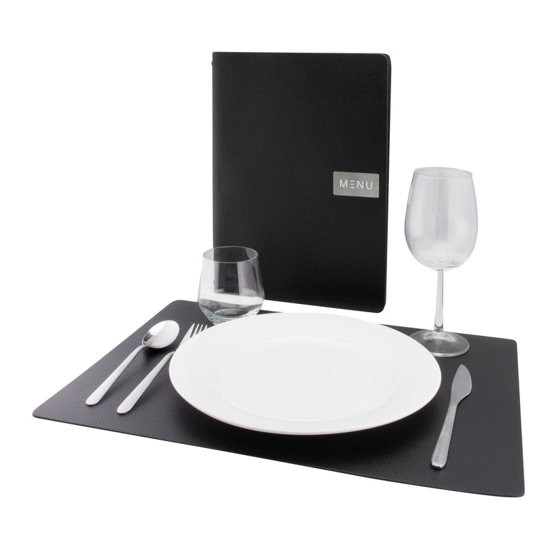 Load image into Gallery viewer, Securit Menu Holders - Leather - Black 45x33,1x0,3cm - Pack of 10
