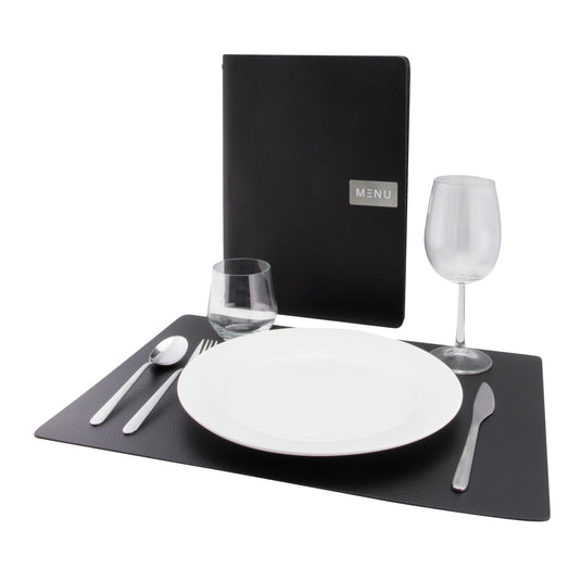 Securit Menu Holders - Leather - Black 45x33,1x0,3cm - Pack of 10