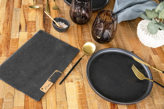 Securit Menu Holders - Nature - Black 24,7x17,9x0,8cm - Pack of 10 - in use