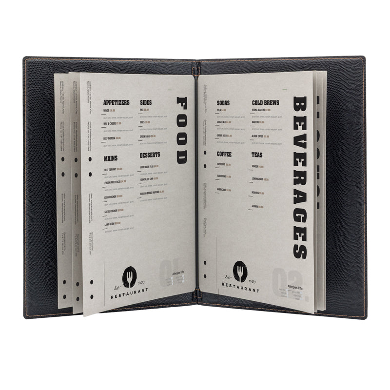 Load image into Gallery viewer, Securit Menu Holders - Premium A4 Paper Menu Card Inserts in Gray 42x29,5x1cm - 4 x Set of 50
