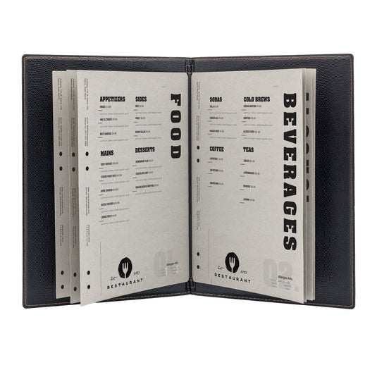 Securit Menu Holders - Premium A4 Paper Menu Card Inserts in Gray 42x29,5x1cm - 4 x Set of 50