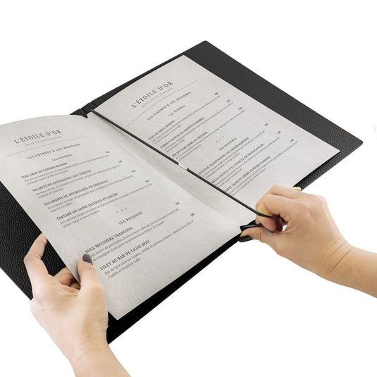 Securit Menu Holders - Premium A4 Paper Menu Card Inserts in Gray 42x29,5x1cm - 4 x Set of 50