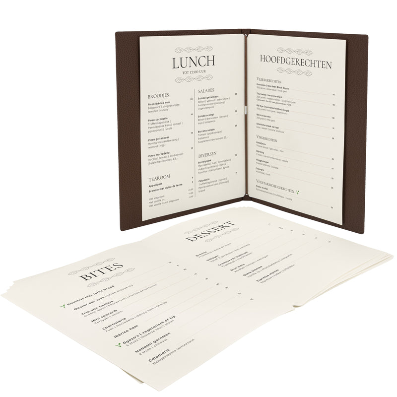 Load image into Gallery viewer, Securit Menu Holders - Premium A4 Paper Menu Card Inserts in Ivory 42x29,5x1cm - 4 x Set of 50
