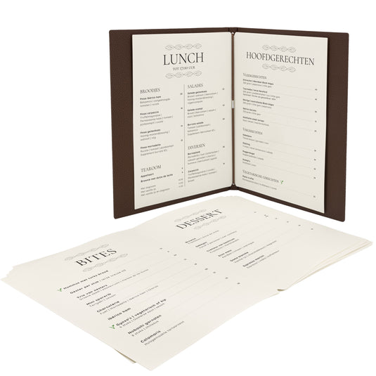 Securit Menu Holders - Premium A4 Paper Menu Card Inserts in Ivory 42x29,5x1cm - 4 x Set of 50