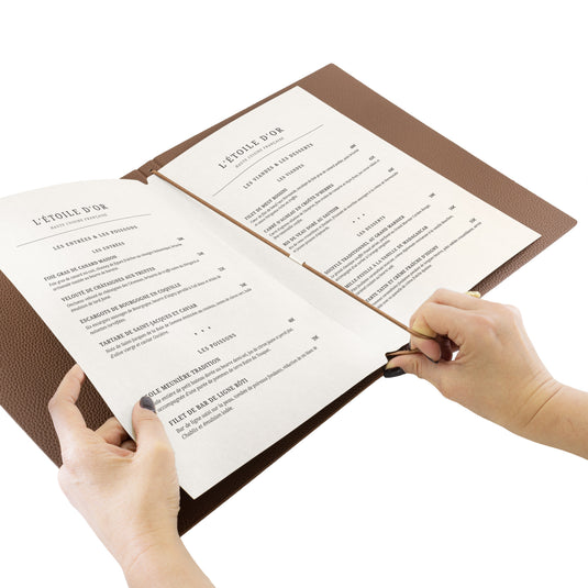 Securit Menu Holders - Premium A4 Paper Menu Card Inserts in Ivory 42x29,5x1cm - 4 x Set of 50