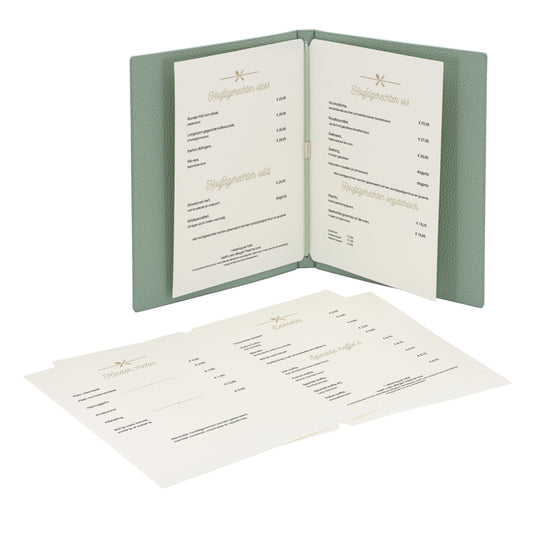 Securit Menu Holders - Premium A5 Paper Menu Card Inserts in Ivory 30x21x1cm - 4 x Set of 50