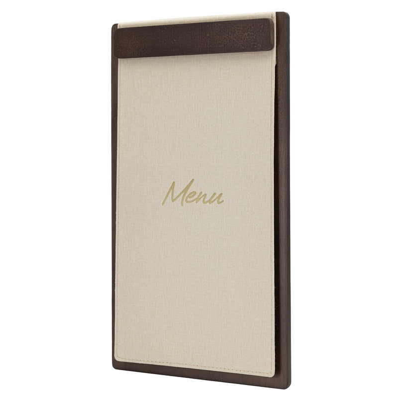 Load image into Gallery viewer, Securit Menu Holders - Signature Clipboard A45 in Walnut 18,5x32x1,5cm - Pack of 10
