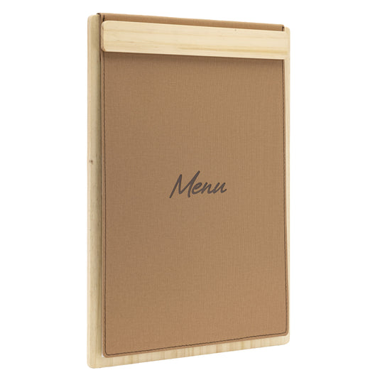 Securit Menu Holders - Signature Clipboard A4 in Beech 23x32x1,5cm - Pack of 10