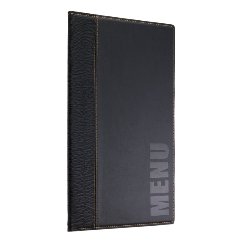 Load image into Gallery viewer, Securit Menu Set - Trendy A4 Black - 10 Menu Holders + 20 Extra Pouches - in use
