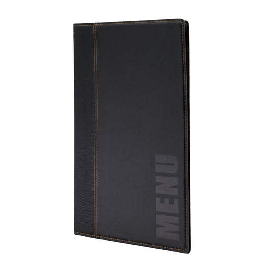 Securit Menu Suite - Trendy A4 Black - 10 Menu Holders + 10 Wine Cards + 10 Bill Presenter Boxes