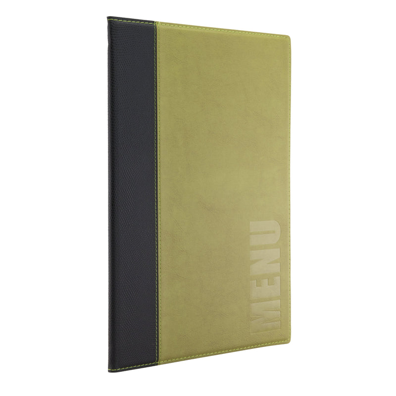 Load image into Gallery viewer, Securit Menu Set - Trendy A4 Green - 10 Menu Holders + 20 Extra Pouches - in use
