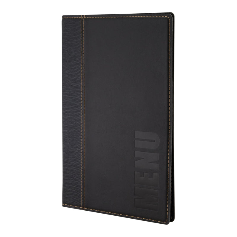 Load image into Gallery viewer, Securit Front-of-House Set - Trendy A5 Black - 10 Menu Holders + 10 Bill Presenters
