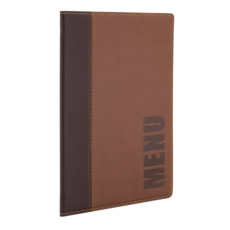 Load image into Gallery viewer, Securit Menu Set - Trendy A5 Light Brown - 10 Menu Holders + 20 Extra Pouches
