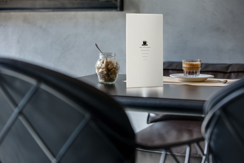 Load image into Gallery viewer, Securit Menu Holders - Design - White 35,2x18,5x0,8cm - Pack of 10 - in use

