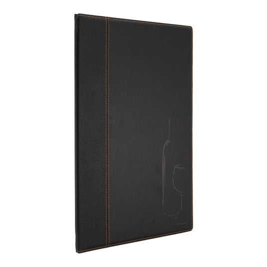 Securit Menu Set - Trendy Wine Card A4 Black - 10 Menu Holders + 20 Extra Pouches