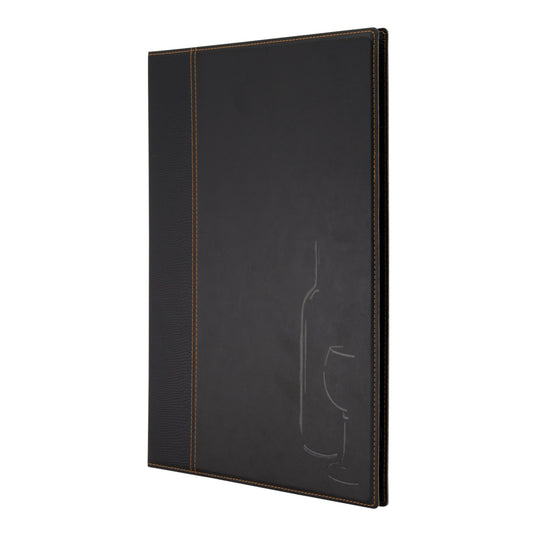 Securit Menu Set - Trendy Wine Card A4 Black - 10 Menu Holders + 20 Extra Pouches
