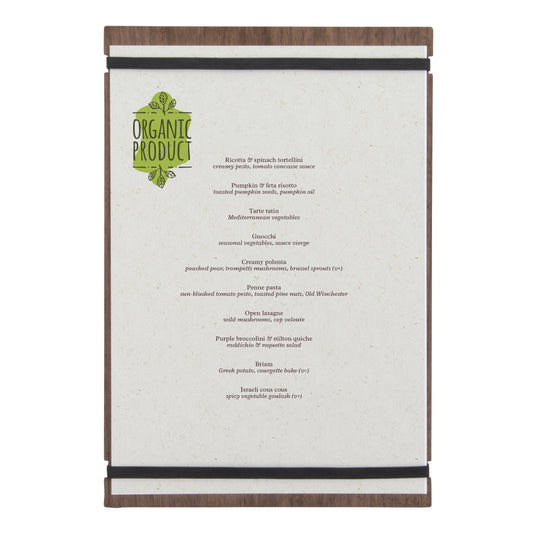 Securit Menu Holders - Walnut - Walnut 32x22x0,7cm - Pack of 10