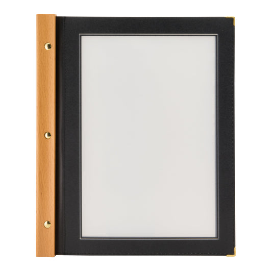 Securit Menu Set - Wood A4 Black - 10 Menu Holders + 20 Extra Pouches