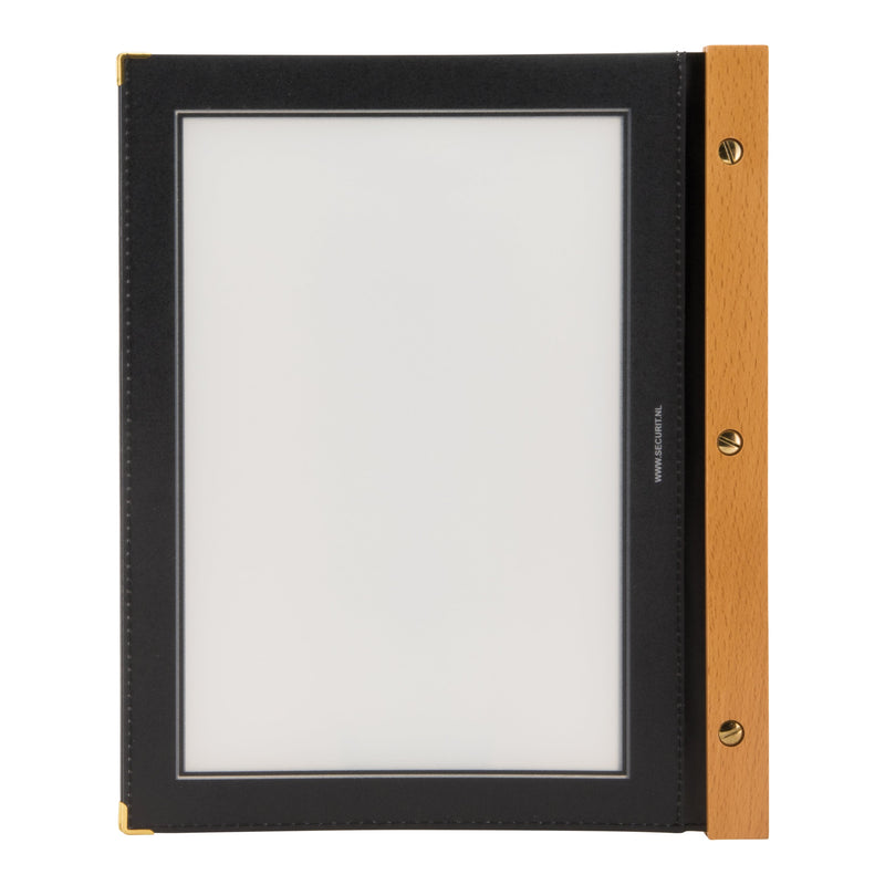 Load image into Gallery viewer, Securit Menu Set - Wood A4 Black - 10 Menu Holders + 20 Extra Pouches
