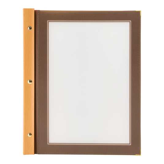 Securit Menu Set - Wood A4 Brown - 10 Menu Holders + 20 Extra Pouches - in use