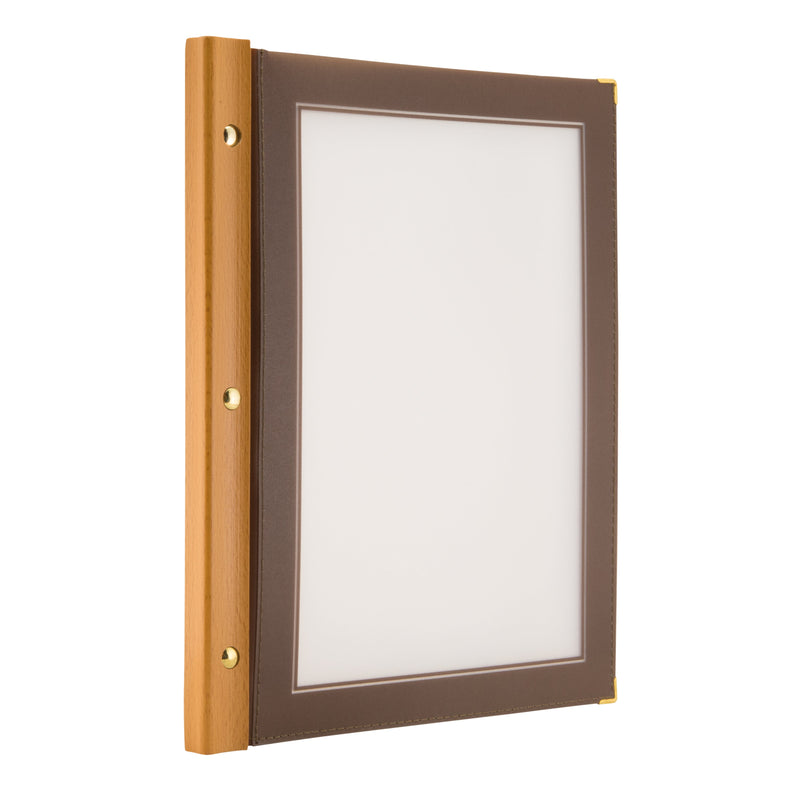 Load image into Gallery viewer, Securit Menu Set - Wood A4 Brown - 10 Menu Holders + 20 Extra Pouches
