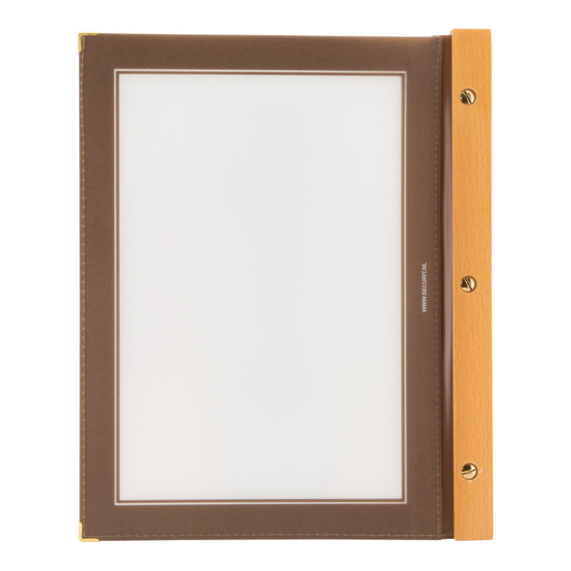 Load image into Gallery viewer, Securit Menu Set - Wood A4 Brown - 10 Menu Holders + 20 Extra Pouches
