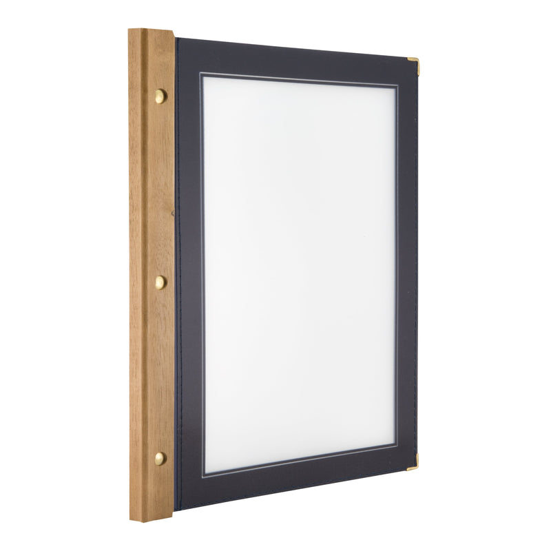 Load image into Gallery viewer, Securit Menu Set - Wood A4 Blue - 10 Menu Holders + 20 Extra Pouches
