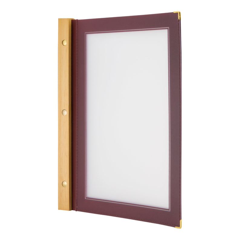 Load image into Gallery viewer, Securit Menu Set - Wood A4 Wine Red - 10 Menu Holders + 20 Extra Pouches
