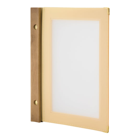 Securit Menu Set - Wood A5 Beige - 10 Menu Holders + 20 Extra Pouches