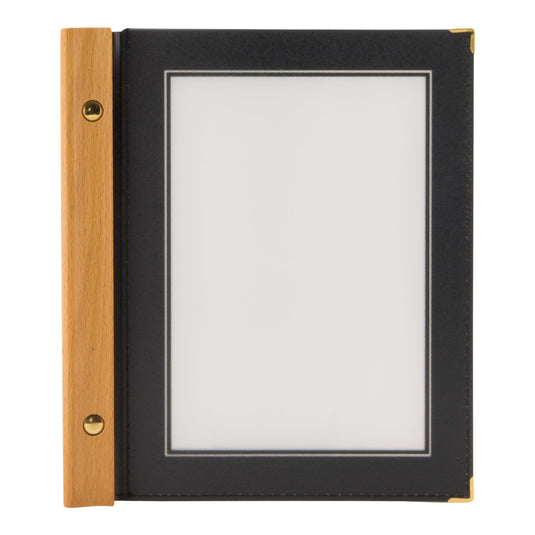 Securit Menu Set - Wood A5 Black - 10 Menu Holders + 20 Extra Pouches - in use