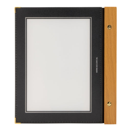 Securit Menu Set - Wood A5 Black - 10 Menu Holders + 20 Extra Pouches