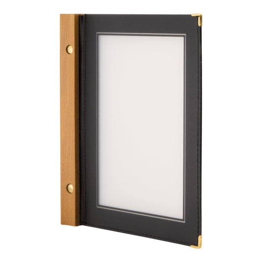 Securit Menu Set - Wood A5 Black - 10 Menu Holders + 20 Extra Pouches