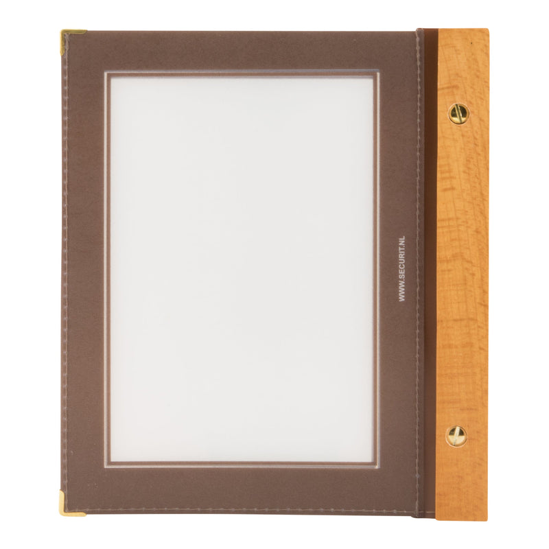 Load image into Gallery viewer, Securit Menu Set - Wood A5 Brown - 10 Menu Holders + 20 Extra Pouches
