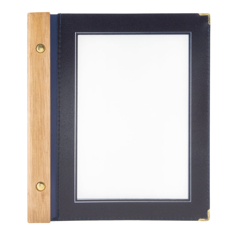 Load image into Gallery viewer, Securit Menu Set - Wood A5 Blue - 10 Menu Holders + 20 Extra Pouches - in use
