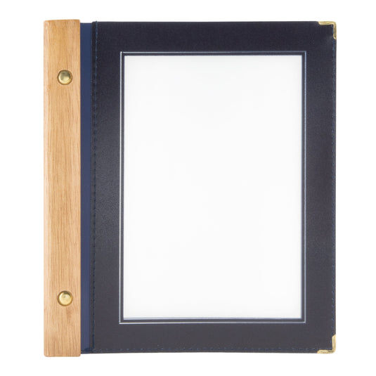 Securit Menu Set - Wood A5 Blue - 10 Menu Holders + 20 Extra Pouches - in use