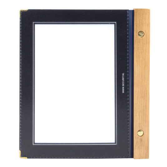 Securit Menu Holders - Wood - Blue 24x20,5x2cm - Pack of 10