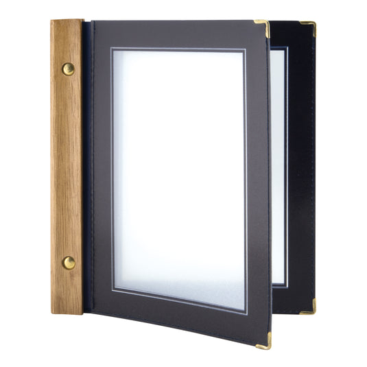 Securit Menu Holders - Wood - Blue 24x20,5x2cm - Pack of 10
