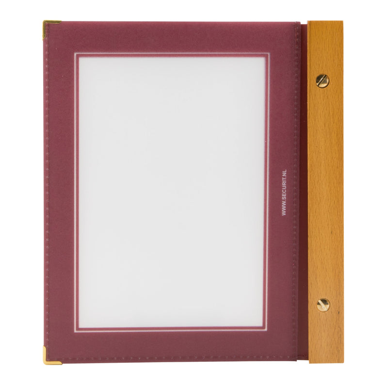 Load image into Gallery viewer, Securit Menu Set - Wood A5 Wine Red - 10 Menu Holders + 20 Extra Pouches
