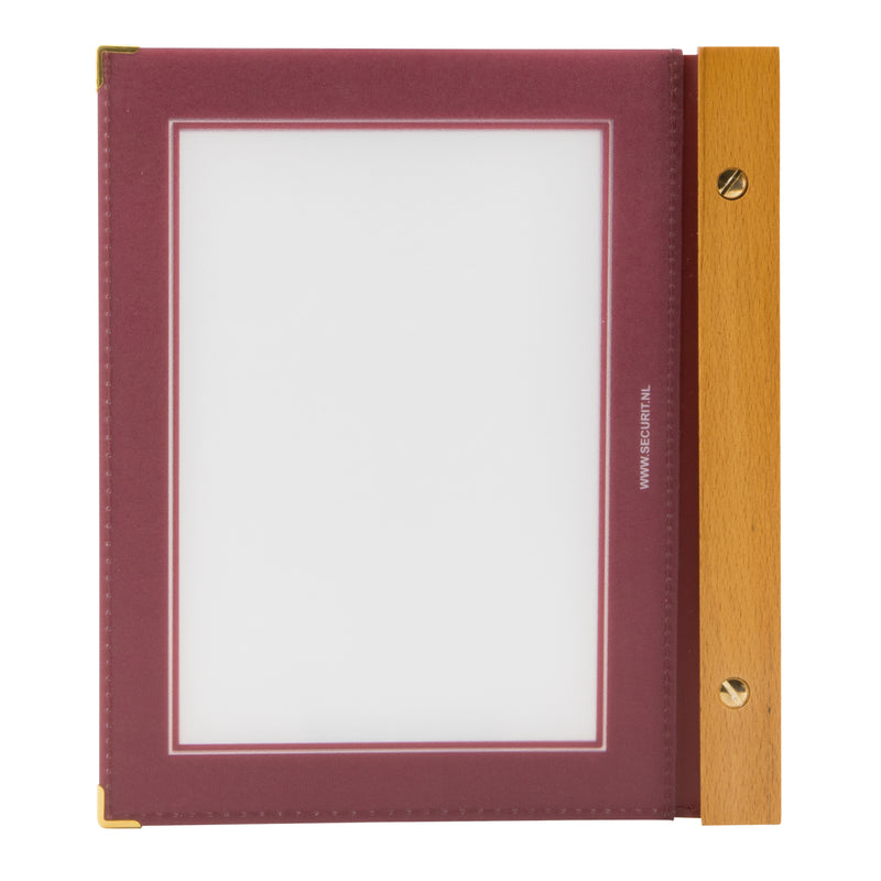 Load image into Gallery viewer, Securit Menu Holders - Wood - Wine Red 24x20,5x2cm - Pack of 10
