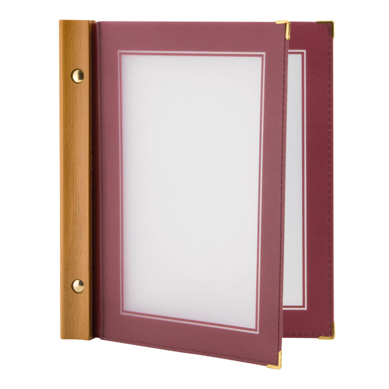 Load image into Gallery viewer, Securit Menu Holders - Wood - Wine Red 24x20,5x2cm - Pack of 10
